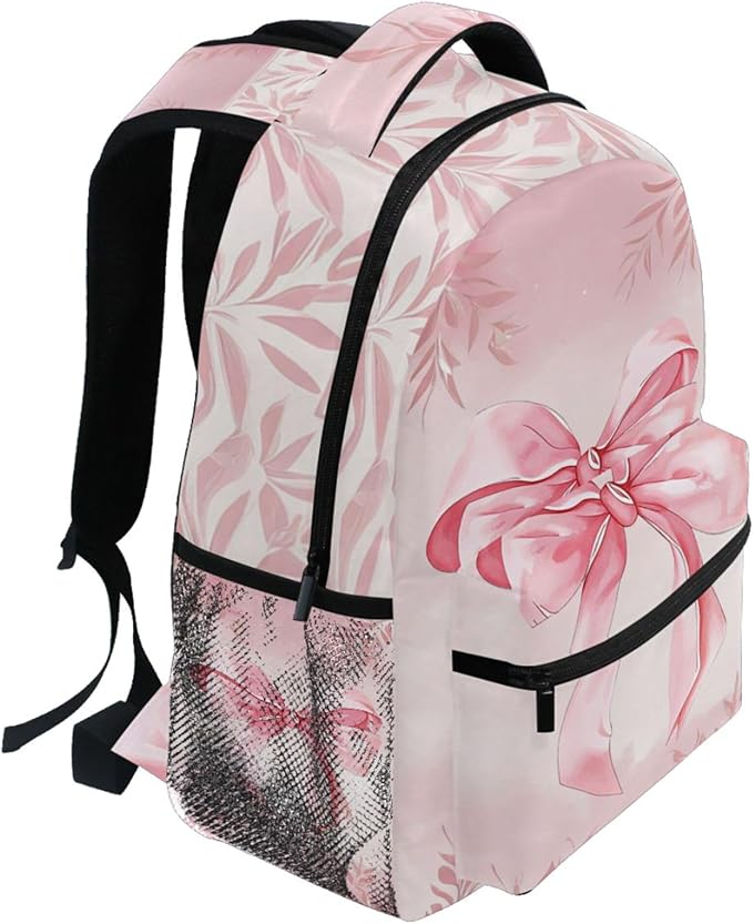 Wamika Pink Bow Girls Backpack Cowgirl Boots School Backpack Boy Kid Preschool Book Bag
