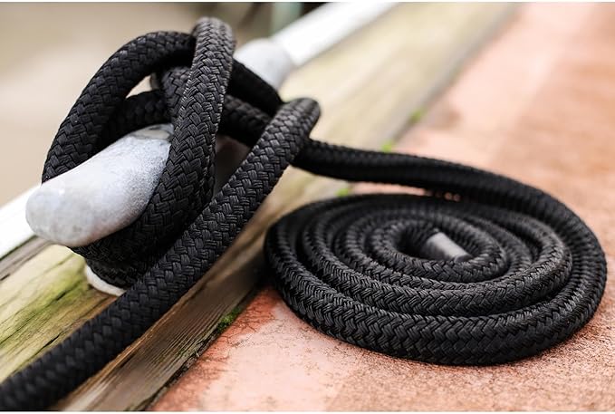 CDL3810BK, Dock Line, 3/8" Diameter - 10' Length, Double Braid, Black