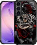for Samsung Galaxy S26 Case,Graphic Design for Girl Boy Soft Silicone Hard Acrylic Shock Protection Designed for Samsung Galaxy S26 Entwined Rose Snake Pattern