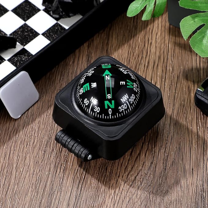 Vaguelly Adjustable Automotive Compass Ball for Car and Boat Dashboard Navigation Abs Acrylic Surface Mount Car Compass for Accurate Direction Guidance