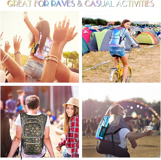 Hydration Pack, Water Backpack with 3L Hydration Bladder Lightweight Insulation, Festival Essential, Rave Hydration Backpack, Hydropack Backpack for Rave, Hiking, Biking, Festival Gear
