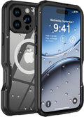 for iPhone 16 Pro Max Case Waterproof, [Shockproof] [Dustproof] [IP68 Waterproof] Full-Body Hard Case Built-in [Lens Screen Protection] for Diving Case (Black, for iPhone 16 Por Max 6.9in)