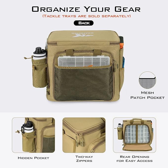 KastKing Fishing Tackle Bags - Saltwater & Freshwater Fishing Bags - Water Resistant, Padded Shoulder Strap - Gear Storage