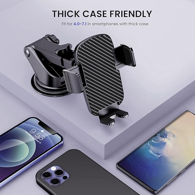 Qifutan Universal Car Phone Holder Automobile Cell Phone Holder Car Mount for iPhone Universal Car Dashboard Mount Fit All Phones Cell Phone Camera Mounts