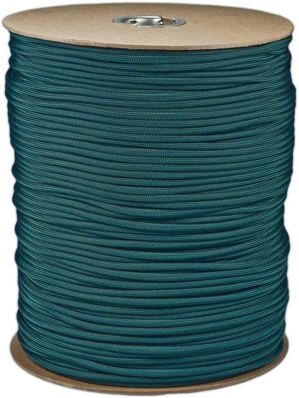 Paracord Planet Solid Color 550lb Paracord – 7 Strand Type III Nylon Cord for Indoor and Outdoor Tasks – Dark Green (50 ft)