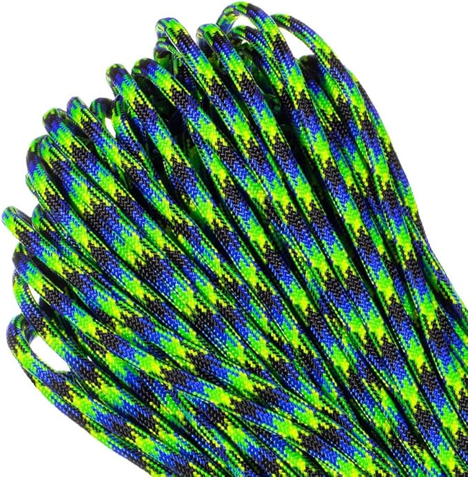 Paracord Planet 550lb Commercial Grade Paracord – 7 Strand Type III Nylon Parachute Cord Hanks for Hiking, Camping, and Fishing – 30+ Colors and Lengths of 50' and 100'