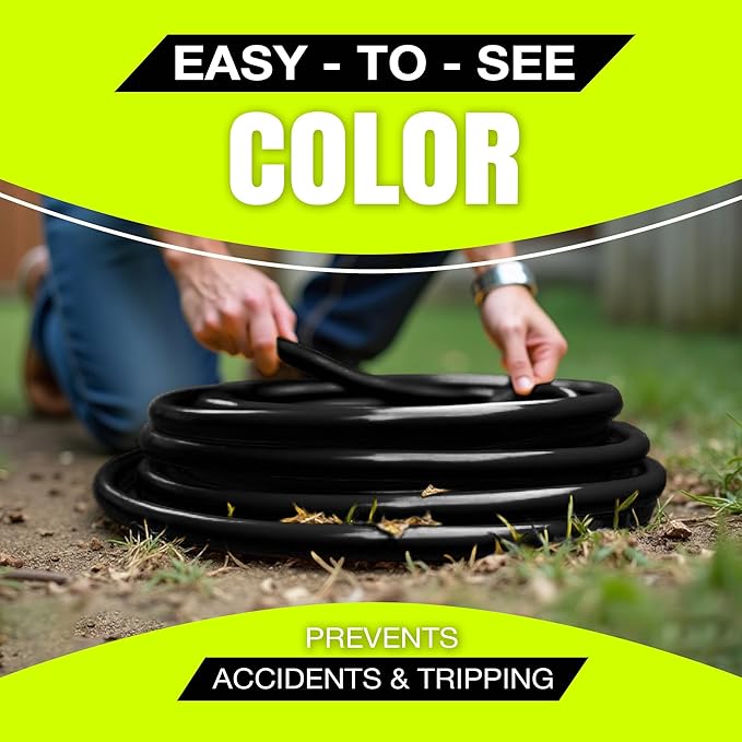 100ft Outdoor/Indoor Extension Cord 3-Outlet 12/3 Gauge Extra Heavy Duty 3 Prong SJTW, Waterproof, Flexible Cold-Resistant Long Power Cord,15A 125V 1875W, Black by LifeSupplyUSA