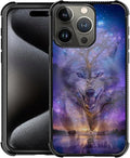 for iPhone 16 Pro Max Case, Wolves in The Woods Pattern Graphic Design Girl Boy Soft Silicone Hard Acrylic Shock Protection for iPhone 16 Pro Max