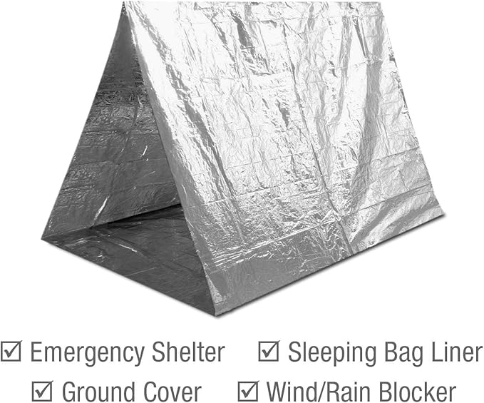 Swiss Safe XL Emergency Mylar Thermal Blankets + Bonus Space Blanket - Compact & Insulated for Cold Weather - Designed for NASA, Outdoor Camping, Survival, First Aid Car Kit - Silver, 4 Pack, XL