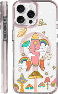 Case for iPhone 16 Pro,[Compatible with MagSafe],Spaceship Mushroom Phone Case Design，for Women Girls Magnetic Clear Cover - Slim, Sleek, & Shockproof Protection