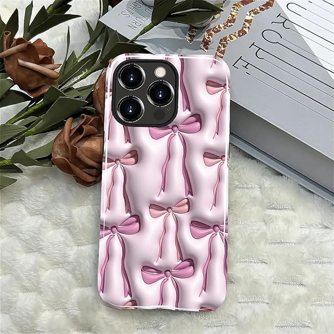 for iPhone 11 Pro Max Case,HL2 Abstract Ribbons Bows Hybrid 2 Layer Hard Shell Silicone Protective Pattern Design Case