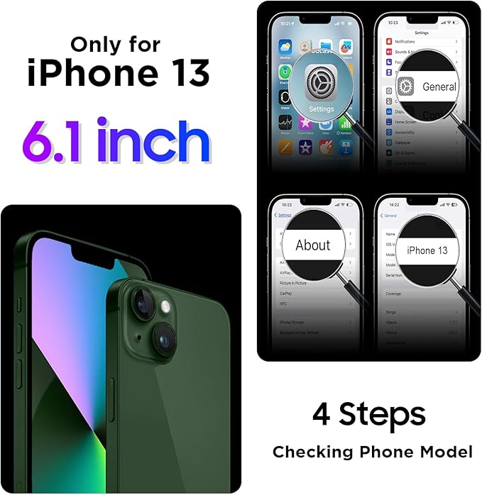 Temdan Compatible with iPhone 13 Case Waterproof, Built-in Screen & Camera Protector IP68 Underwater Full Body 13FT Military Dropproof Shockproof Phone Case 6.1"-Purple/Clear