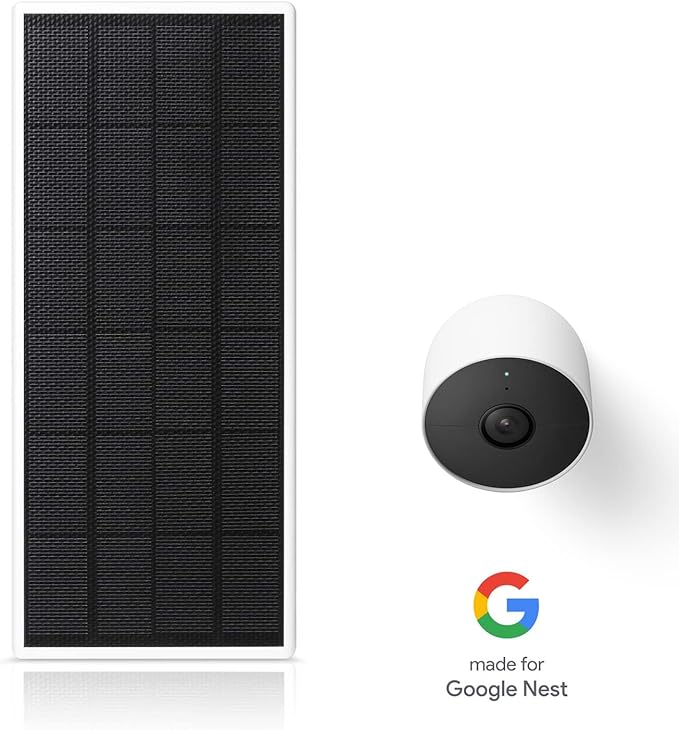Wasserstein Solar Panel, Solar Panel Charger for Google Nest Cam Outdoor or Indoor, Battery - 2.5W Solar Power - Camera Solar Panels Made for Google Nest (3 Pack)