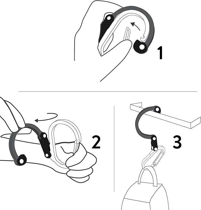 GEAR AID HEROCLIP (Mini) Carabiner Gear Clip and Hook, for Hanging Bags, Purses, Lanterns, Strollers, Tools, Helmets, Water Bottles, and More
