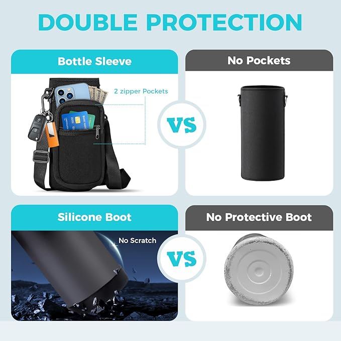 Insulated Water Bottle 32 oz - Straw & Chug Lid, Paracord Handle, Metal Water Bottles Holder with Strap, Water Bottle Boot, Triple Wall Vacuum Flask Thermo Flask with Straw Keep Cold 48H Hot 24H