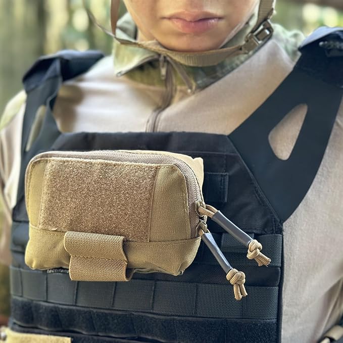 Tactical Molle Admin Pouch Chest Rig Small Molle Chest Pouch Utility MOLLE/Belt Pouch Tactical Vest Pouch Storage Organizer Panel for Tactical Vest 1.75'' Belt Molle Platform