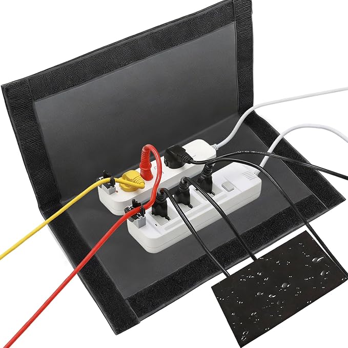 (Canvas Fabric,Not Plastic) Outdoor Electrical Box Waterproof Covers,3-Side Velcro Closed,Weatherproof Outside Extension Cords,Plug,Surge,Outlet and Power Strips Protectors,19.7x12 Inch-ClawsCover