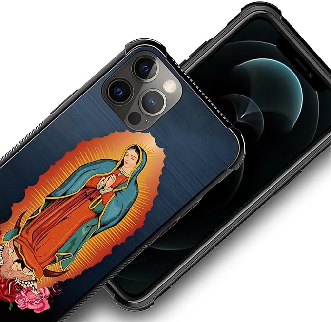 for iPhone 11 Pro Case, Red Virgen Guadalupe Pattern Made of Soft Silicone Hard Acrylic Shock Protection for iPhone 11 Pro