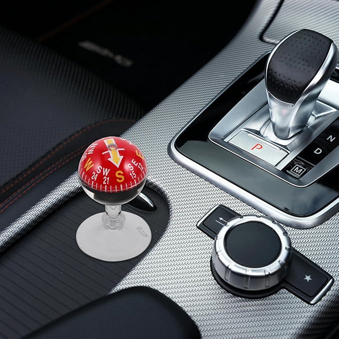 SOLUSTRE Portable Car Compass with Suction Cup Dashboard Digital Compass for Windshield Marine Outdoor Navigation