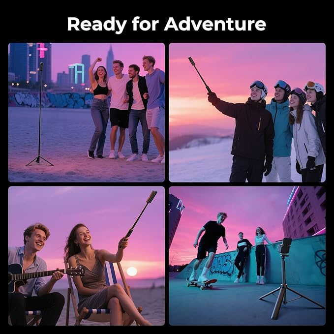 SmallRig 59" Extendable Selfie Stick Tripod for GoPro Hero 13/12/11, for DJI Action 6/5 Pro/4, for DJI Pocket 3, for Xtra Muse, for Akaso, 1/4"-20 Screw for Insta360 X5/X4, Mirrorless Camera - 5284