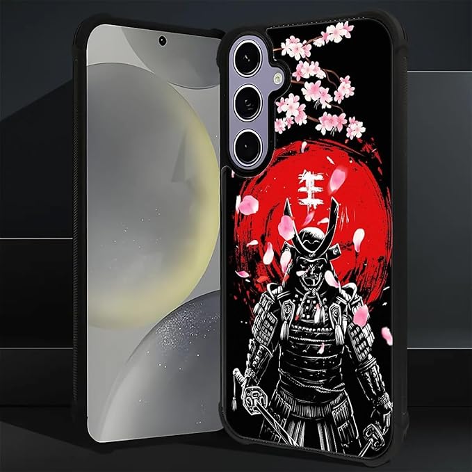 for Samsung Galaxy S24 S25 Case, Sakura Japanese Samurai Pattern Graphic Design Girl Boy Soft Silicone Hard Acrylic Shock Protection for Samsung Galaxy S24 S25