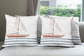 Ambesonne Nautical Throw Pillow Cushion Case Pack of 4, Let Your Dreams Sail Words with Boat in Waves Motivation Lifestyle Print, Modern Accent Double-Sided Digital Printing, 20", Cinnamon Blue