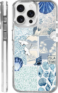 Case for iPhone 16 Pro,[Compatible with MagSafe],Sea Life Ocean Waves Seashell Collage Phone Case Design，for Women Girls Magnetic Clear Cover - Slim, Sleek, & Shockproof Protection