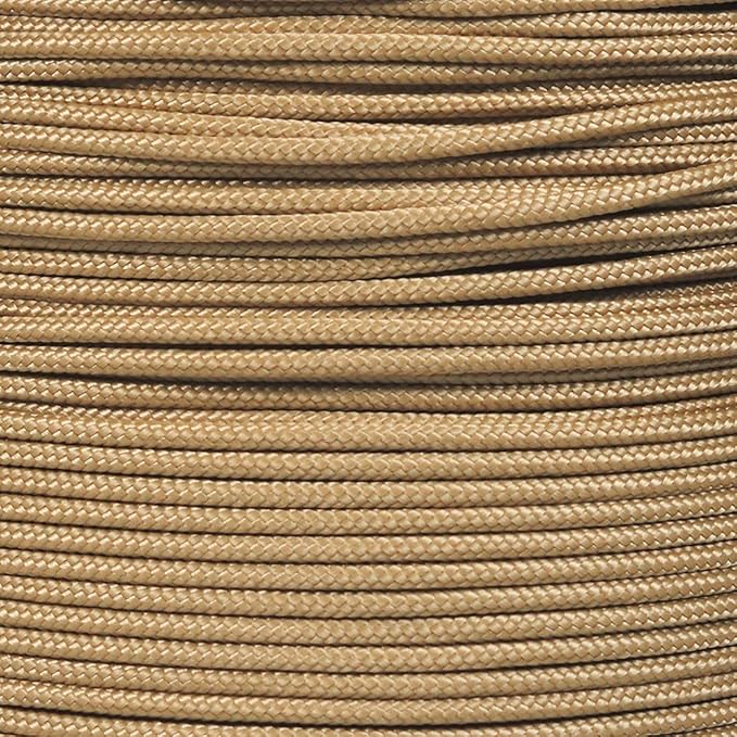 Paracord Planet 325 Paracord – 3 mm Type II Nylon Parachute Cord with 3 Inner Strands (Tan, 100 ft)