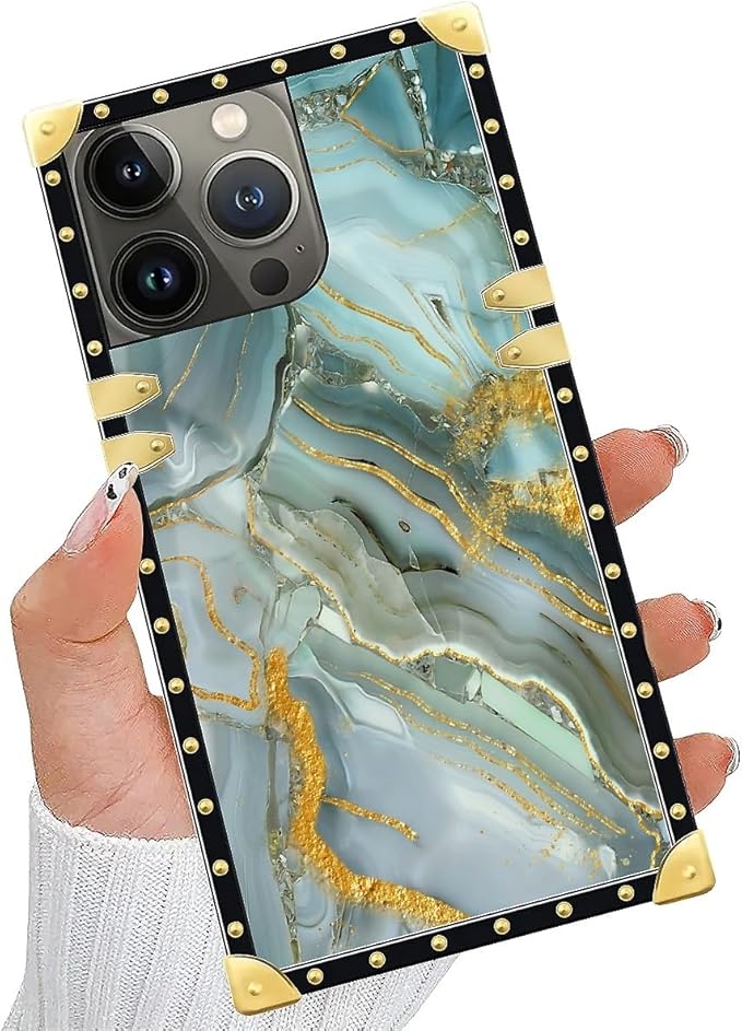 Compatible with iPhone 14 Pro Max Case, Golden Texture Marble Veining Luxury Golden Decoration for Girl Women Soft TPU Shockproof Protective Hard PC Back for iPhone 14 Pro Max