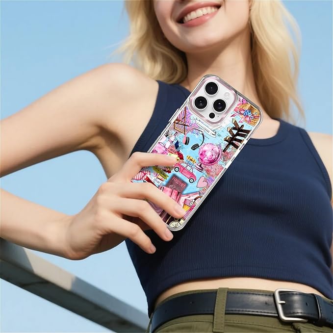 Case for iPhone 13 Pro Max,[Compatible with MagSafe],Cover Holiday Trip World Map Phone Case Design，for Women Girls Magnetic Clear Cover - Slim, Sleek, & Shockproof Protection