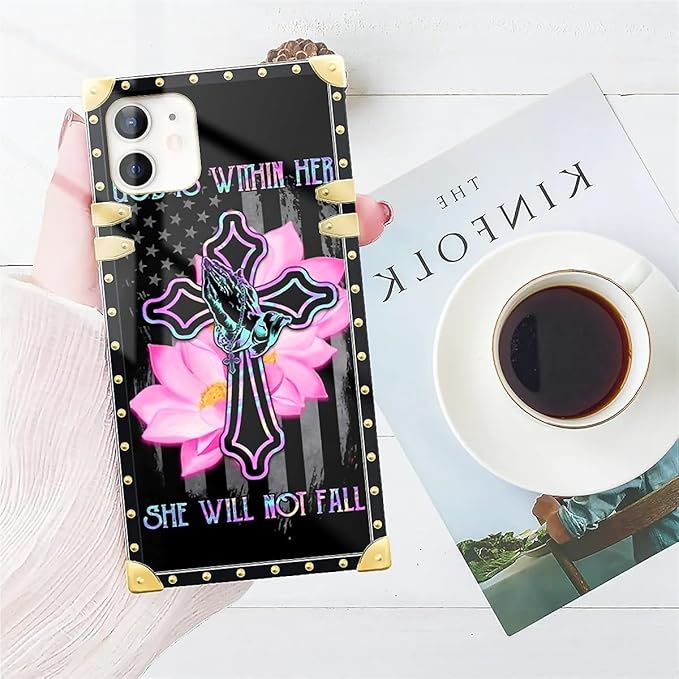 Compatible with iPhone 11 Case, Praying Cross Hands Luxury Golden Decoration for Girl Women Soft TPU Shockproof Protective Hard PC Back for iPhone 11