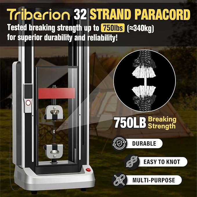Paracord Rope 750 lb - 1000ft 5/32" Parachute Cord 4MM 12-Strand para Cord - Heavy Duty Spool String for Survival,Camping Gear, Survival Bracelet, Clothesline - Black