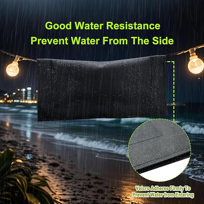 (Not Plastic) 3Pack Outdoor Extension Cord Safety Cover,10x5 Inch,600D Canvas Material Waterproof,Cord Connection Protector with Super-Sticky Hook & Loop,Outdoor Plug Cover Weatherproof for Outlet