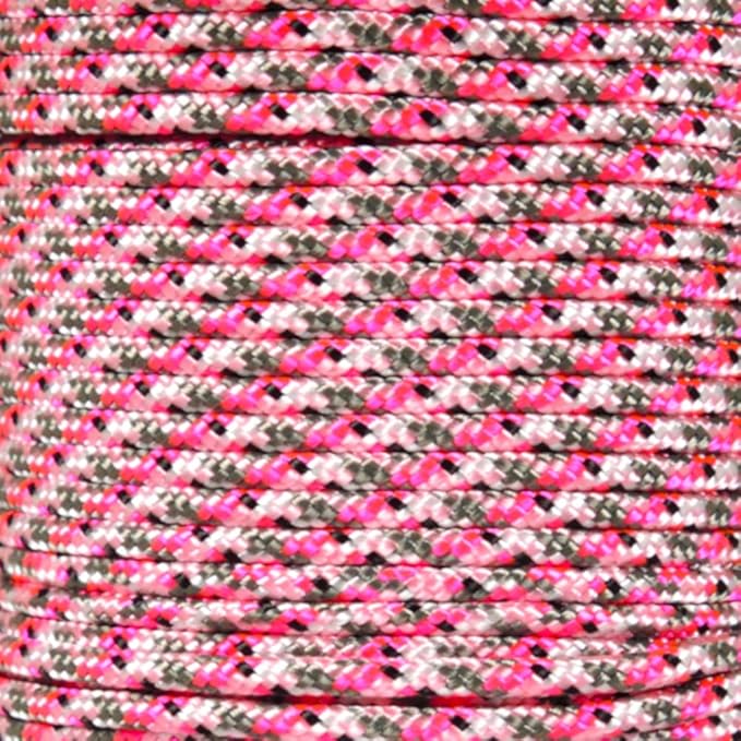 Paracord Planet | Type II Commercial Grade 425 Paracord – 425 LB Tensile Strength W/ 3mm Diameter (Pretty in Pink, 10 FT)