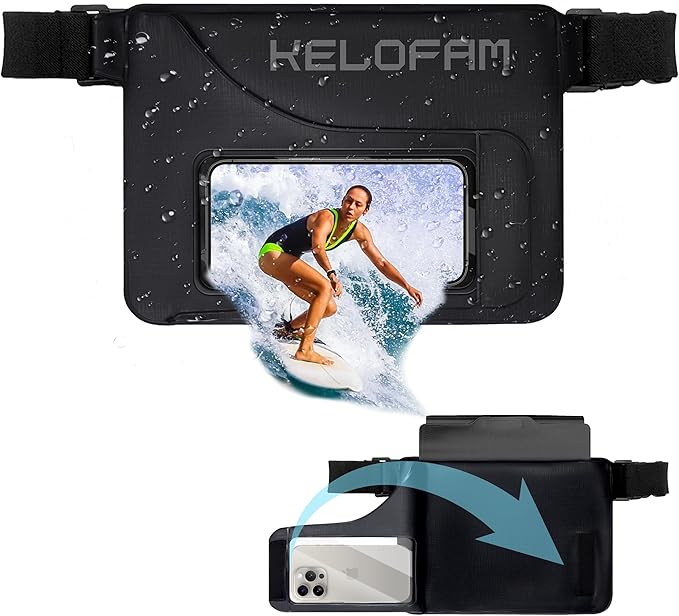 Waterproof bag Fanny Pack with Phone Case, Water proof Phone Pouch Dry Bag Keep Valuables Safe for iPhone Samsung, Adjustable Waist Strap and Screen Touch Sensitive for Swimming Boating Beach Fishing