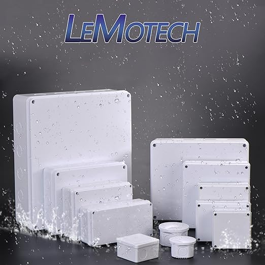LeMotech Junction Box, Electrical Box IP65 Water Resistant Dustproof ABS Plastic Project Enclosure for Electronics White 3.1 x 3.1 x 1.9 inch
