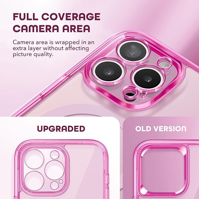 TIESZEN for iPhone 15 Pro Max Case, Compatible with MagSafe,Built-in Privacy Screen Protector and Camera Protection, Anti Spy Full Body Dustproof Shockproof Hard Phone Case 6.7",Bright Pink