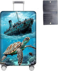 Luggage Cover Protector for 19-20 Inch Suitcases, TSA Approved Elastic Travel Suitcase Covers, Anti-Scratch Washable Luggage Sleeve for Carry On & Checked Bags, Majestic Sea Turtle