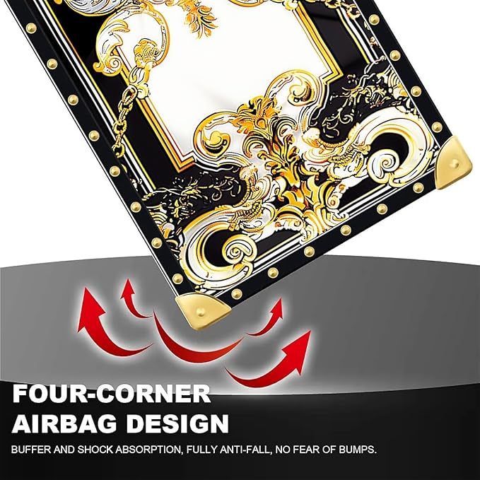 Compatible with iPhone 15 Pro Case, Gold Grain Flowers Luxury Golden Decoration for Girl Women Soft TPU Shockproof Protective Hard PC Back for iPhone 15 Pro
