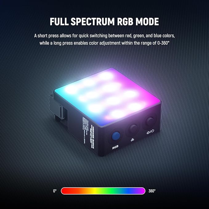 NEEWER Basics Magnetic RGB Action Camera Light Compatible with DJI OSMO Nano Action 3 4 5 Pro Cage NEEWER AC009 PRO Pocket 3 Accessories Adapter, 1.5W Fill Light Attachment for Video Recording, M26