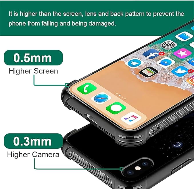 for iPhone Xs Max Case, Galaxy Fox Wolf Pattern Graphic Design Girl Boy Soft Silicone Hard Acrylic Shock Protection for iPhone Xs Max
