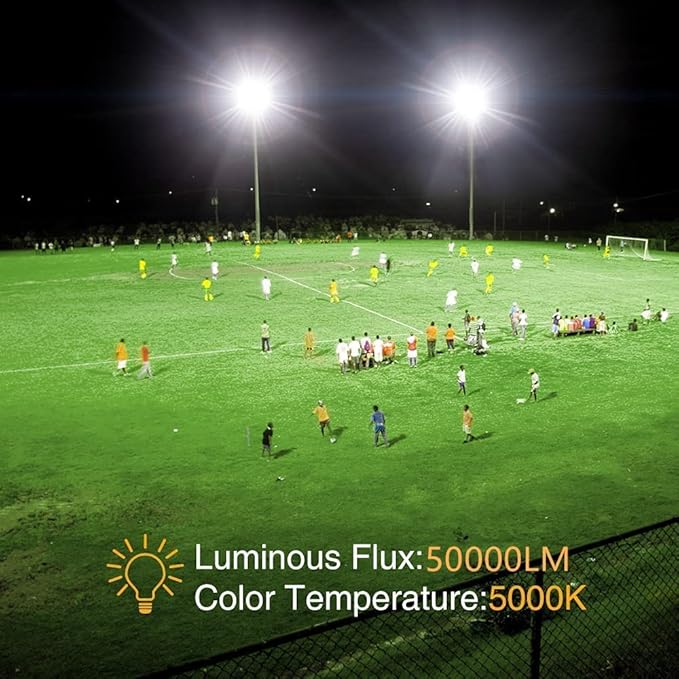 XYCN 2pack 400W LED Flood Lights Outdoor, 5000K Daylight White 50000LM Super Bright LED Arena Lights 100-277V IP66 Waterproof Commercial Lighting for Sports, Fields, Stadiums