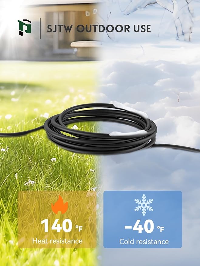 PLUGTUL Outdoor Extension Cord with Multiple Outlets, 1 to 3 Splitter Max 1.5FT End to Male Plug (Total 2.8FT) 16/3 SJTW Waterproof Power Cord for Indoor Outdoor Halloween Christmas, ETL Listed, Black