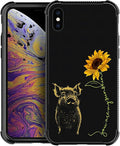 for iPhone X/Xs Case, Pig Sunflower Yellow Sunshine Pattern Made of Soft Silicone Hard Acrylic Shock Protection for iPhone X/Xs