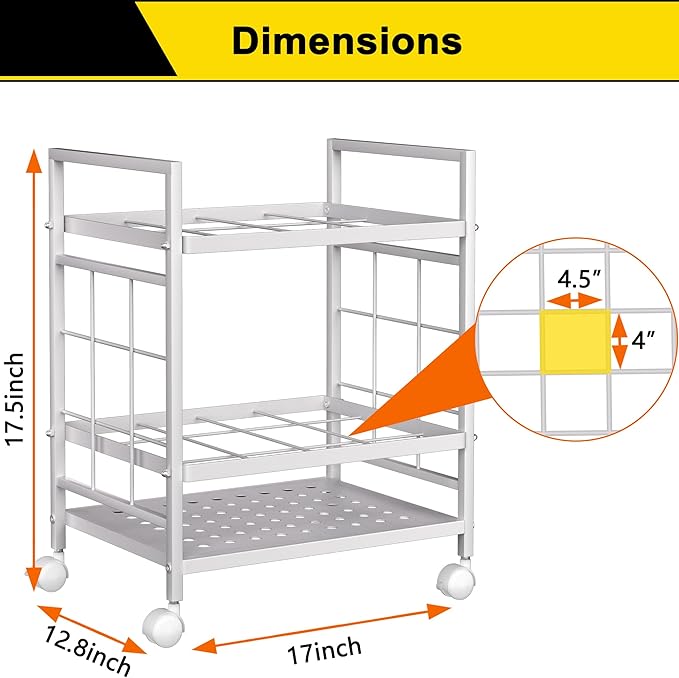 GIOTORENT Blueprint Storage Rack, Blueprint Holder with Wheels, Used for Storing Map/Poster/Blueprint/Architectural Construction Plan, 12 Slots, 2 Brakes, Silent Wheel for Home, Office, School(White)