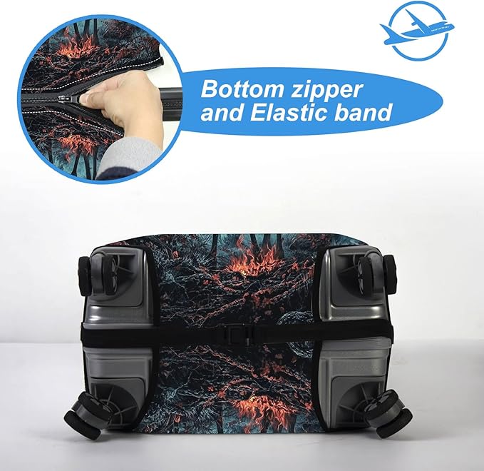 Luggage Cover Protector for 26-28 Inch Suitcases, TSA Approved Elastic Travel Suitcase Covers, Anti-Scratch Washable Luggage Sleeve for Carry On & Checked Bags, Enormous Stag