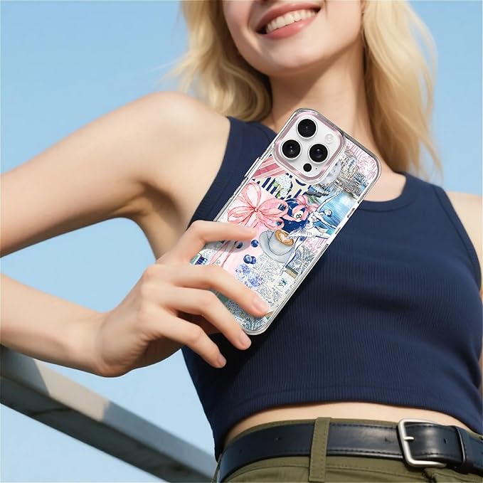 Case for iPhone 14 Pro Max,[Compatible with MagSafe],Pink Bow Girly Coquette Collage Phone Case Design，for Women Girls Magnetic Clear Cover - Slim, Sleek, & Shockproof Protection