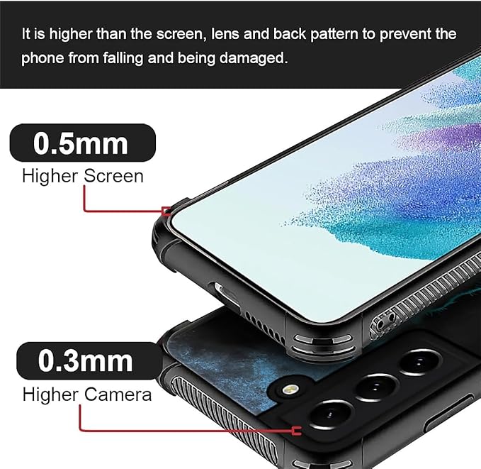 for Samsung Galaxy S22 Case, Blue Breathing Wolf Pattern Graphic Design Girl Boy Soft Silicone Hard Acrylic Shock Protection for Samsung Galaxy S22