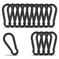 Small Carabiner Clip Hook, 2.36 inch 15 pcs Black Heavy Duty Spring Snap Hook Key Chain, Carabiners Clips for Outdoor Camping, Swing Set, Hammock, Hiking Travel, Fishing, Quick Link Keychain