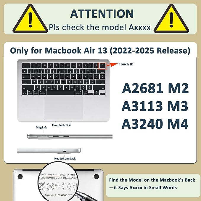 Hard Case for New MacBook Air 13 inch M2 M3 M4 2022 2024 2025 Release (Model A3240 A3113 A2681),13.6" Protective Case Cover & Keyboard Cover for Laptop Air 13.6",Retro World Map